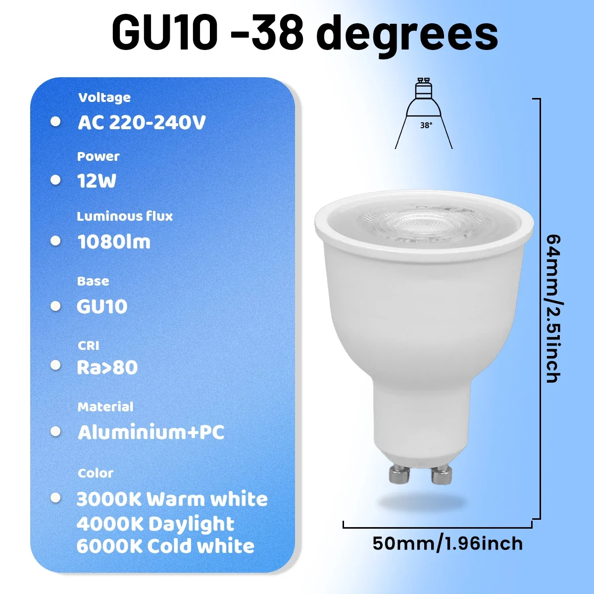 1-20PCS 220V 240V Hight Quality 12W LED Light Bulb GU10 LED Spotlight Corn Lamp Energy Saving Lamp for Living Room