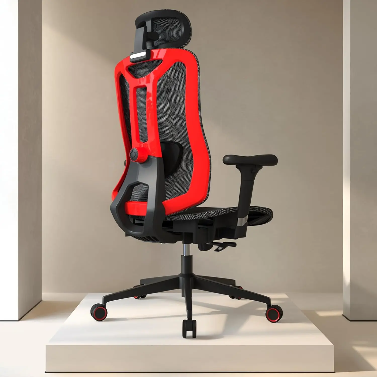 Mesh Office Chair - Computer Chair with 3D Lumbar Support, Seat Depth Adjustable Desk Chair with Headrest, 3D Armrest, Ergonomic