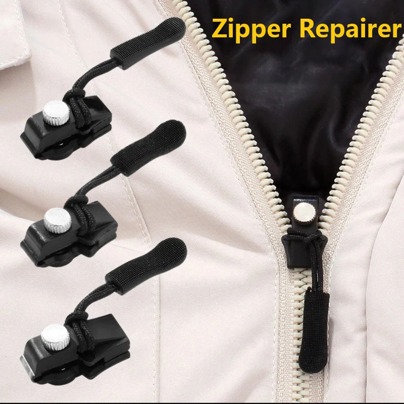 5/6PCS Universal Instant Zipper Repair Replacement Kit Durable Fix Zipper Sliding Teeth Rescue Screw Zipper Head RU