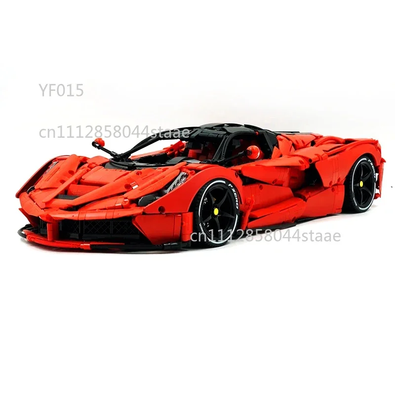 C61505 Red Technical Super Sports Car Model Building Blocks Brick DIY Puzzle Toys Assembly Birthday Toys for Children