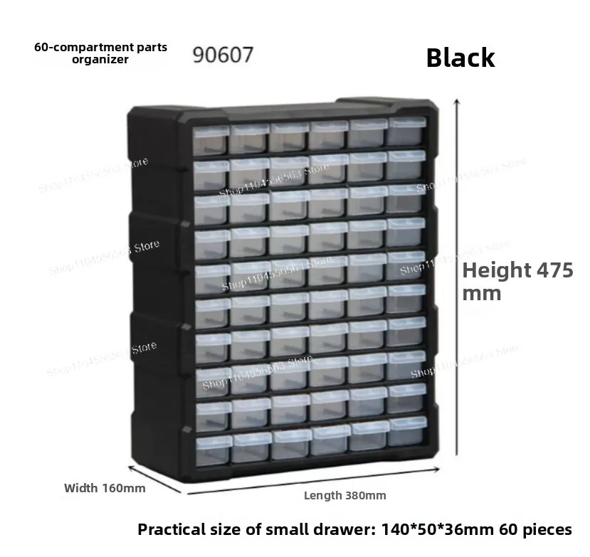 Combination Drawer‑type Parts Box, Compartment Storage Cabinet for Screws, Electronic Components and Building Blocks