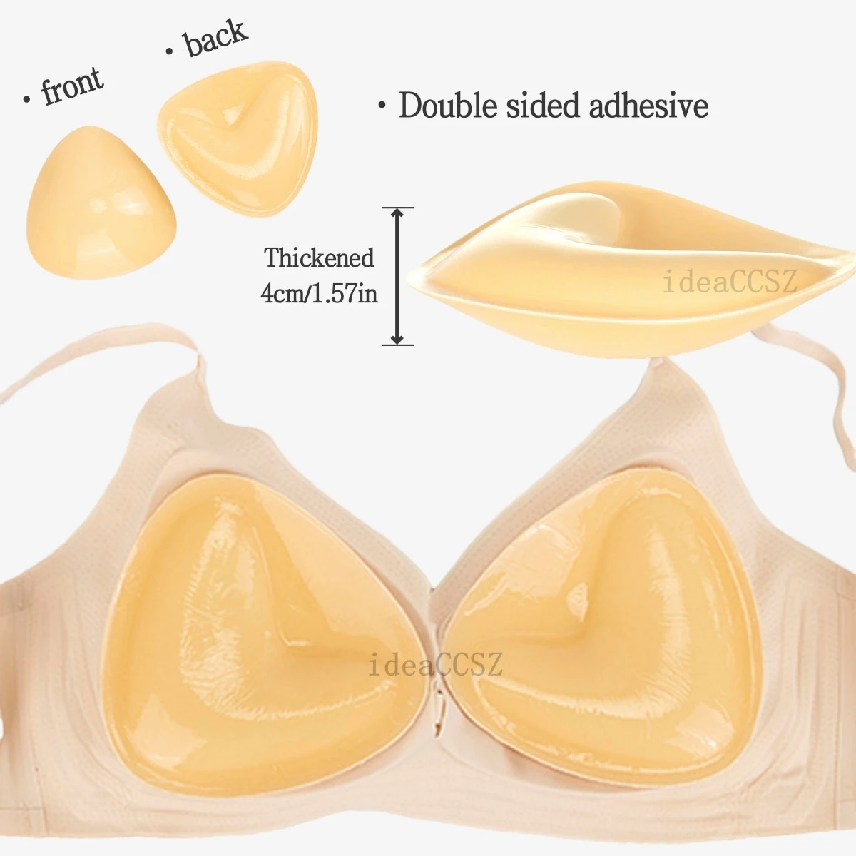 

1 пара однотонных самоклеящихся бюстгальтеров, двухсторонние липкие вставки для бюстгальтера пуш-ап, многоразовые клейкие вставки для ультра-подтяжки груди