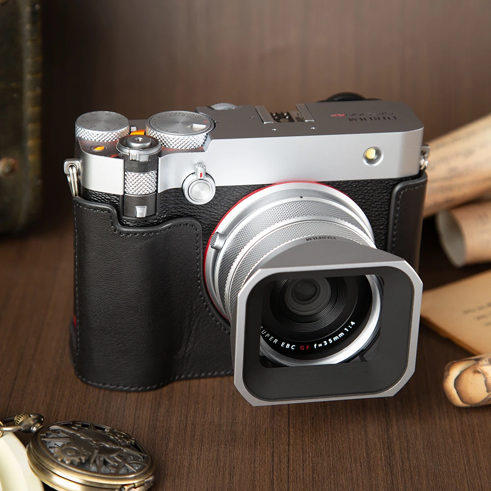 

For Fujifillm GFX100RF Case Genuine Leather Camera Half Case Leather Camera Bag Protective Cover Bag Photography Accessories