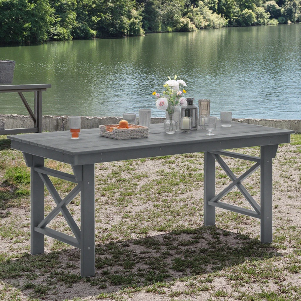 

Free US Shipping HDPE Outdoor Table 220lb Capacity Picnic Camping Table 48hrs Shipping for Hotels Hospitals Dining Made in US