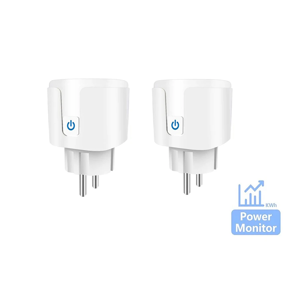5 STKS Tuya Smart Socket EU 20A Wifi Smart Plug Met Power Monitoring Smart Life APP Afstandsbediening Ondersteuning Google Assistent Alexa