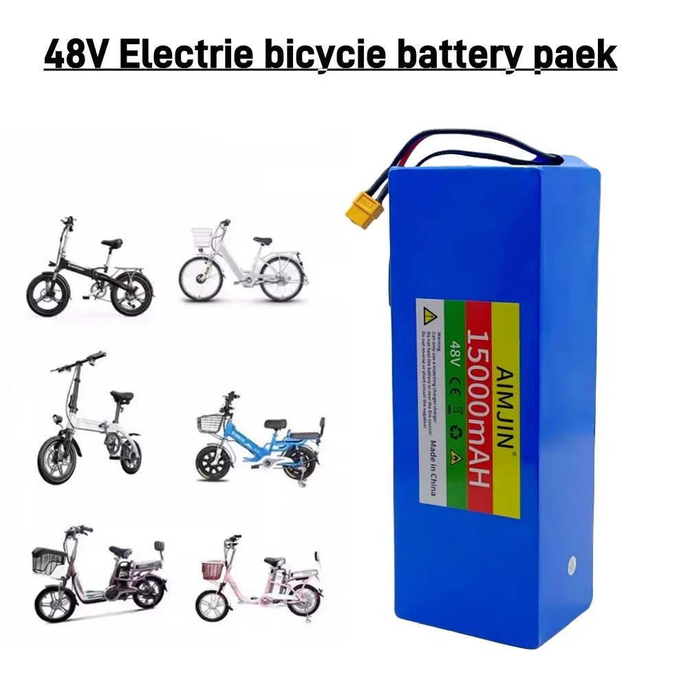 18650 13S4P 48V 15000mAh Lithium ion Rechargeable Battery Pack with Built in BMS Electric Scooter Bicycle Replacement Battery