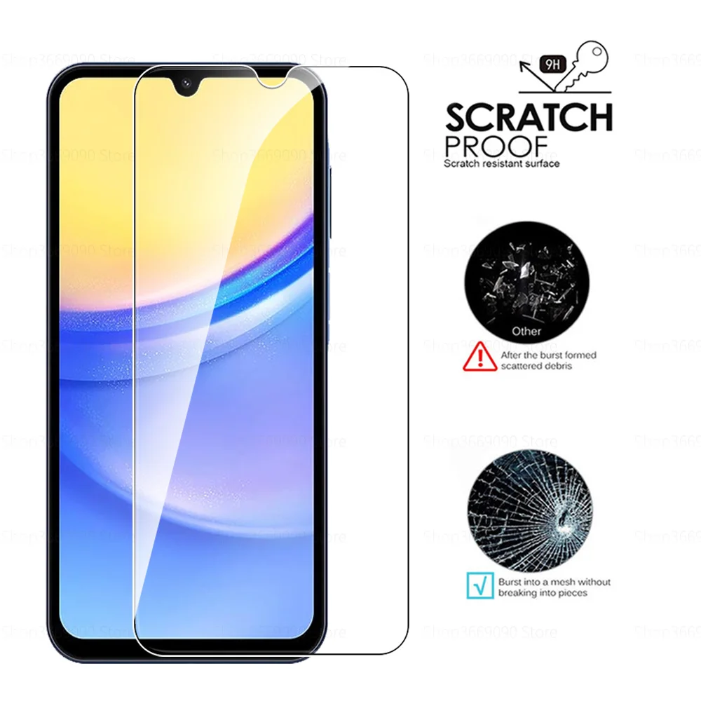 Vidrio templado para Samsung Galaxy A15 5G, protector de pantalla, película de cubierta de seguridad, 2 unidades