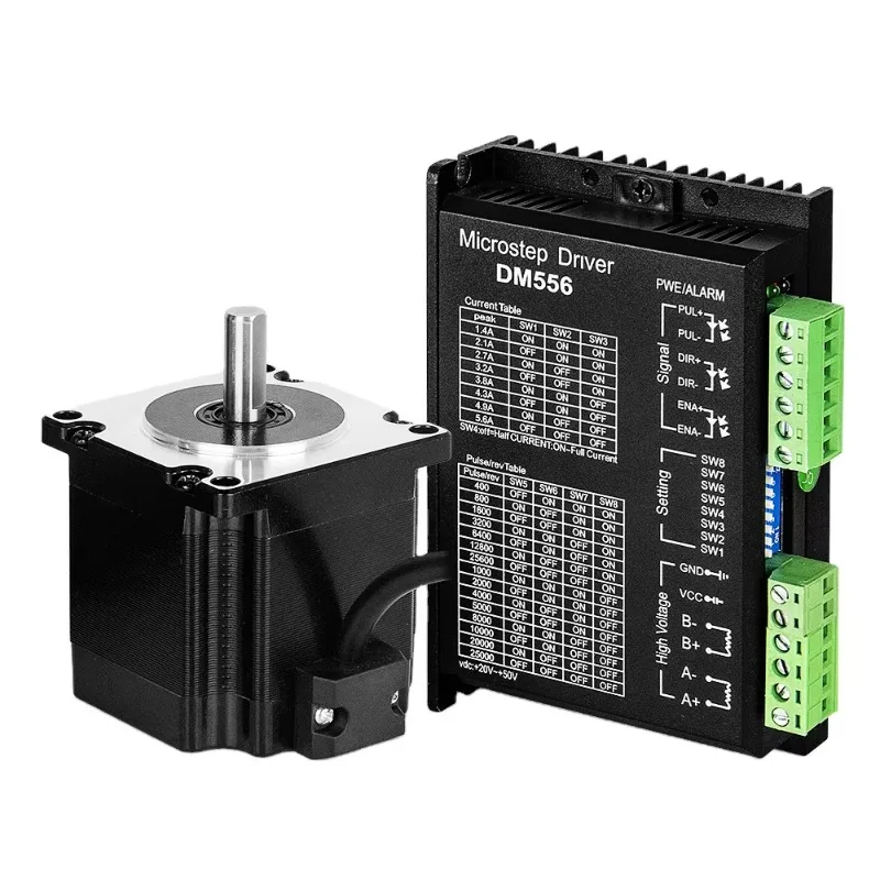 57x57x56mm 1.2Nm 2 Phase Hybrid Nema 23 Stepper Motor with DM556 5.6A Microstep Driver Kit for Engraving Machine