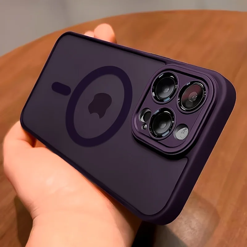 

Luxury Matte Magnetic Wireless Charging Phone Case for iPhone 17 11 12 13 14 15 16 Pro Max 16Plus 16e Magsafe Hard Acrylic Cover