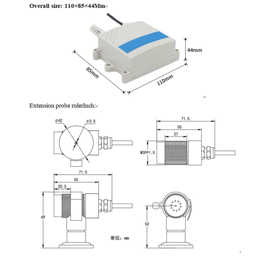 4-20mA Ozones Concentration Detection Transmitter 1000ppm Ozone Detector Sensor Module O3 Gas High Precision ModBus RTU RS485