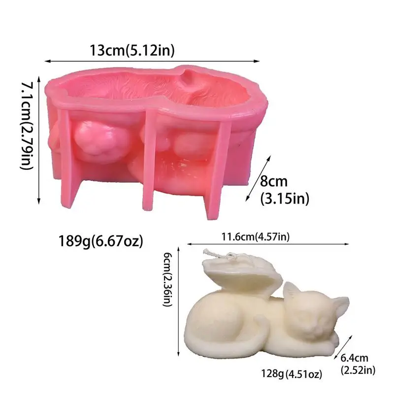 Anjo Dog Sleeping Cat Silicone Mold, Pet com Asas, Molde de vela, Cera Epóxi Resina Fundição, Soapbar para Velas