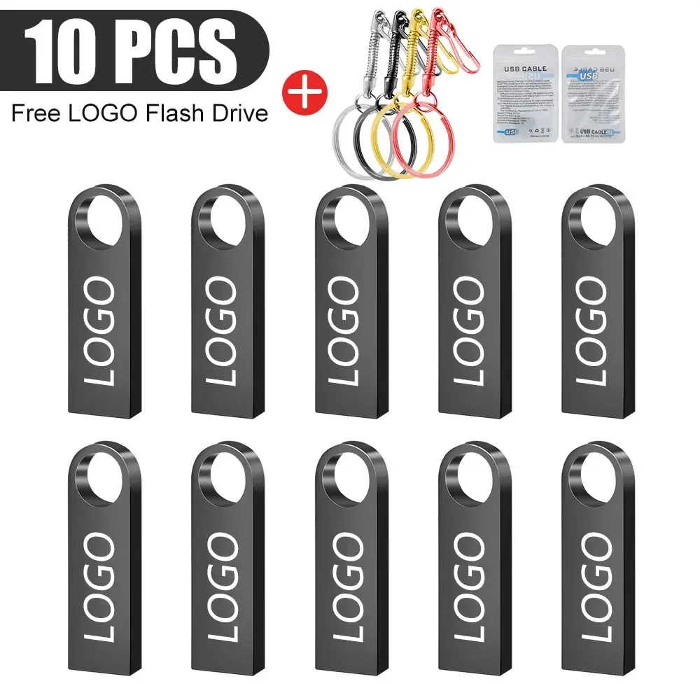 

10Pcs/Lot Free Logo USB Flash Pen Drive 4GB 8GB 16GB 32GB Waterproof Pendrive 64gb Memory Stick Real Capacity U-disk Cle Usb