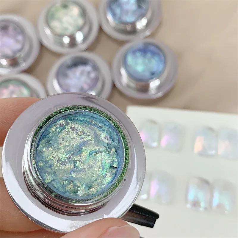 HNDO New Aurora Creamy Powder Paste Type Glitter for Nail Art Professional Manicure Design Decorations Pigment LF Series