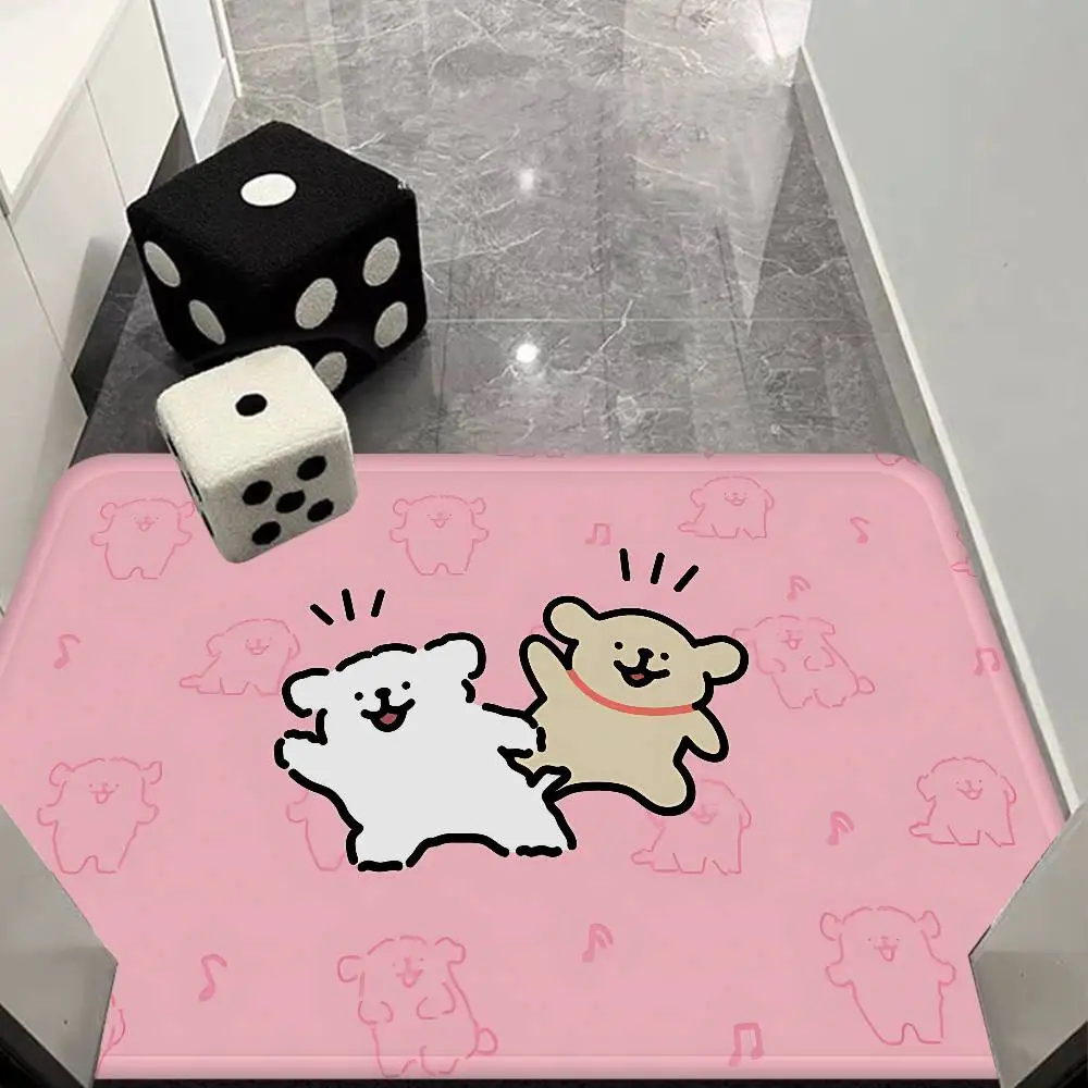 Maltese Line dog Floor Mat INS Style Soft Bedroom Floor House Laundry Room Mat Anti-skid Household Carpets