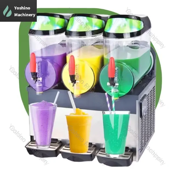

Portable Mini Automatic 3 Bowl Slush Machine for Frozen Drinks Ice Cream and Juice Making for Office Party Home Use Business