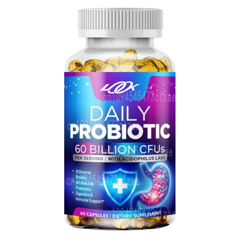 

Probiotics 60 Billion CFU -10 Strains+digestive Enzymes and Prebiotics, Supporting Immunity, Intestinal Health, and Bloating