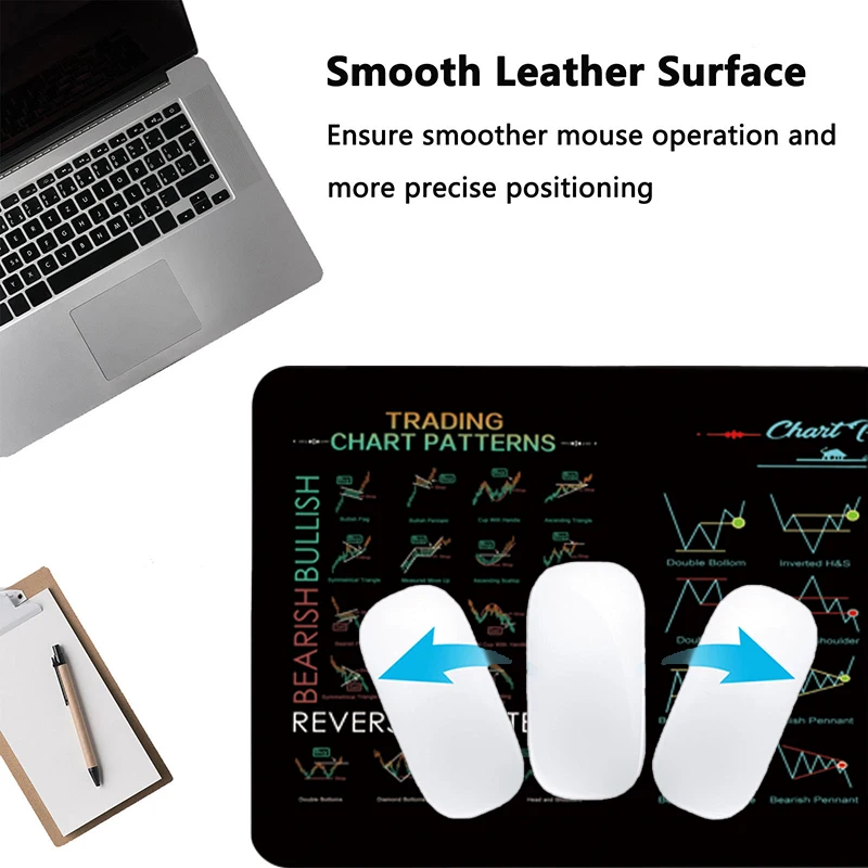 أنماط مخطط التداول وسادة مكتب جلدية حامي الماوس عدم الانزلاق لوحة الماوس الكبيرة المنزل والمكتب حصيرة بو الجلود لوحة الكمبيوتر المحمول