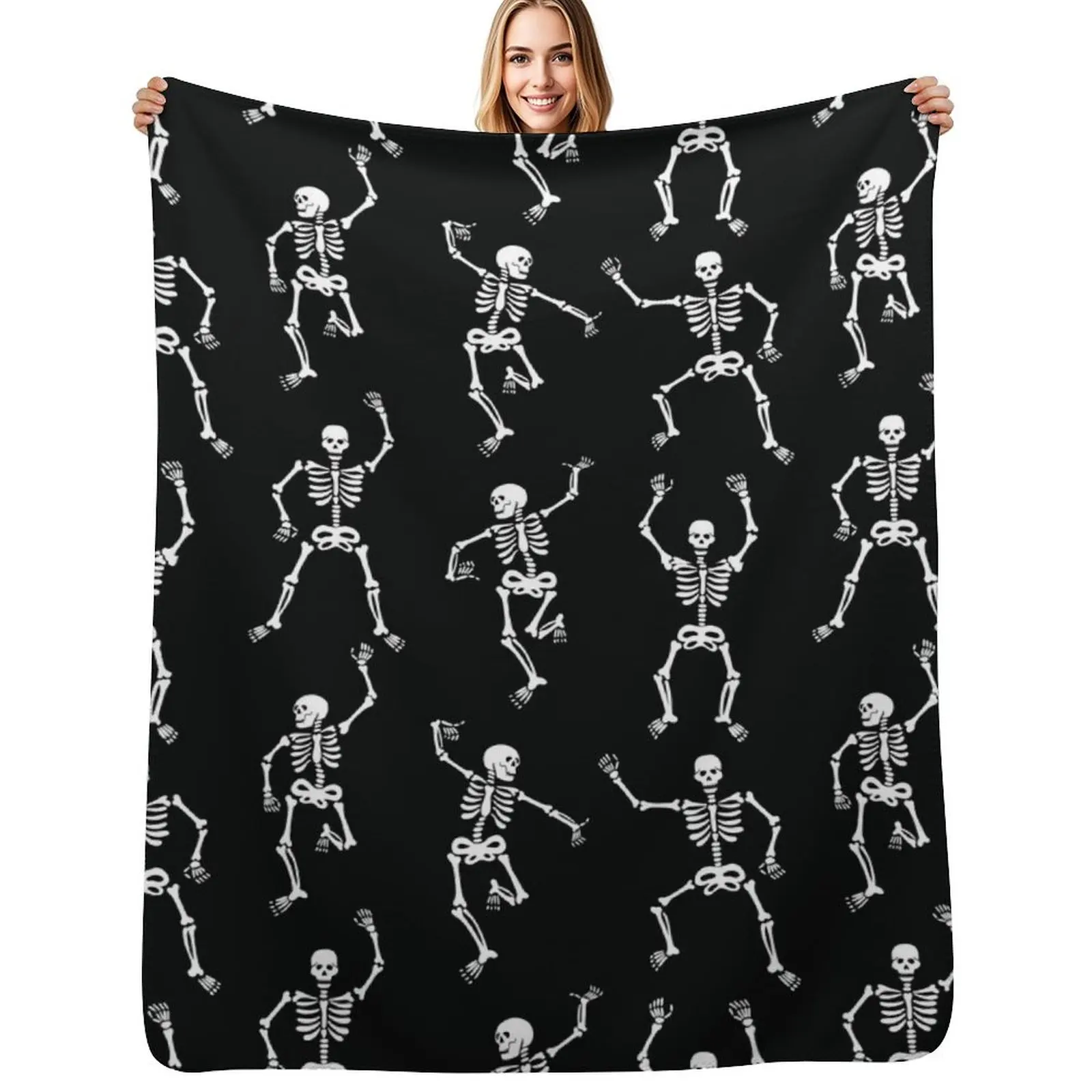 Skeletons Dancing Throw Blanket All Season Soft Lightweight Blanket for Home