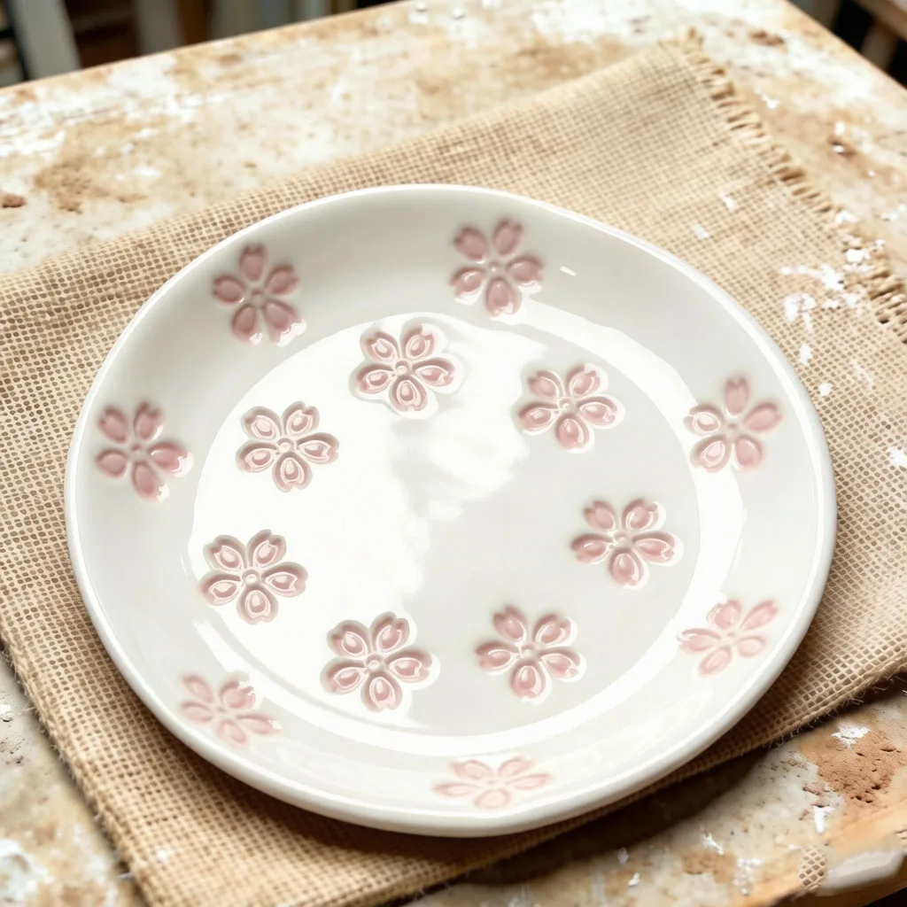 2.5Cm Cherry Blossom Pottery Texture Seal Clay Sculpture Soft National Style Merchandise Embossing Handmade Tools