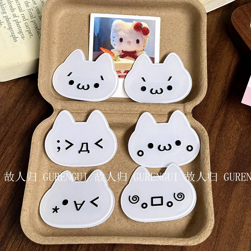 2-teiliges Katzen-Haarspangen-Set für Frauen, Niedliche Weiße Katzen-Gesichtsausdruck Acryl-Haarklammern, Schmuck-Haarspangen