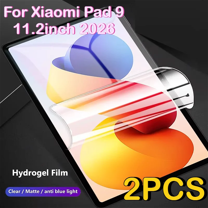2Pcs Ultra Clear Light Hydrogel Film Full Cover for 2026 New Xiaomi Pad 9 11.2 Pro 12.5 