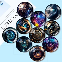 Star Metal Clock Technology 10pcs 12mm/18mm/20mm/25mm Round Photo glass cabochon demo flat back Making findings