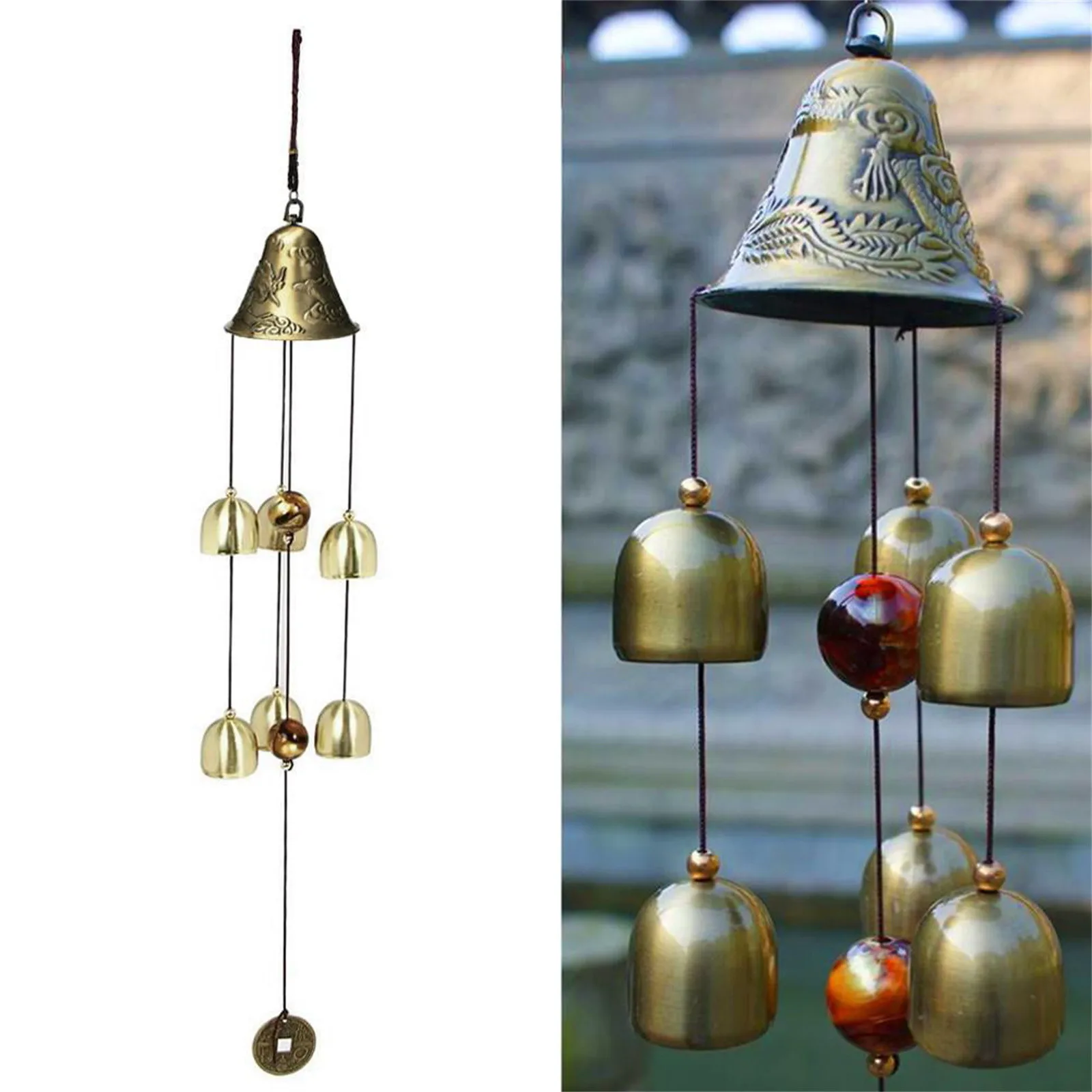 Large Outdoor Garden Wind Chimes Metal Yard Hanging Decor Copper Ornament Wind Chimes & Hanging Decorations Simple Decoration