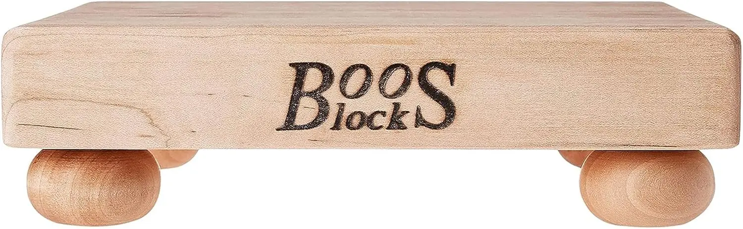 Tábua de corte quadrada de madeira de bordo de 9x9 polegadas, bloco de açougueiro grosso de 1,5 polegadas com pés de pão e grão de borda, não reversível