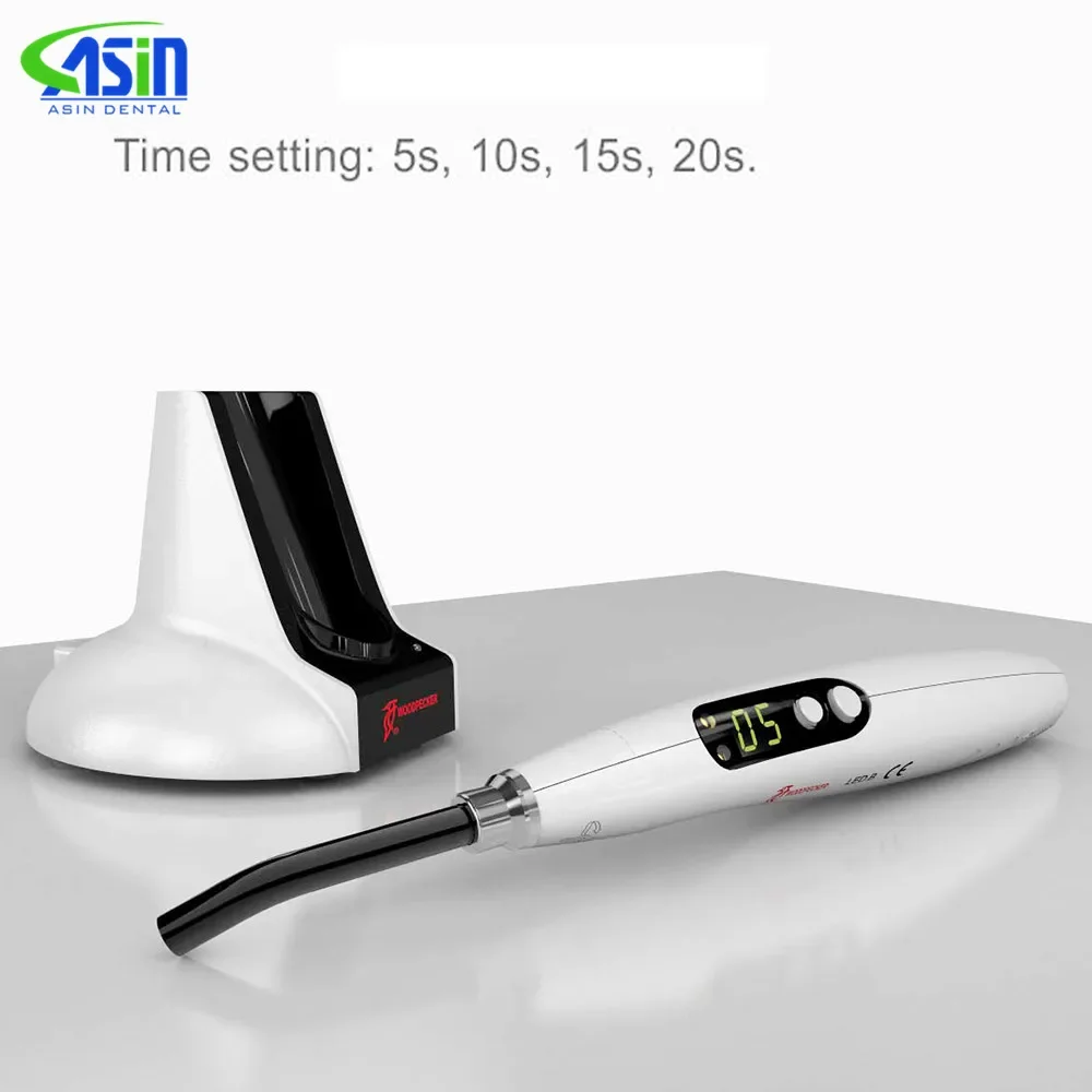 Den  tal Woodpecker Wireless LED.B Curing Light Lamp 1200-1400mw/cm2 110V-240V Adjustable Working Time Wireless Style