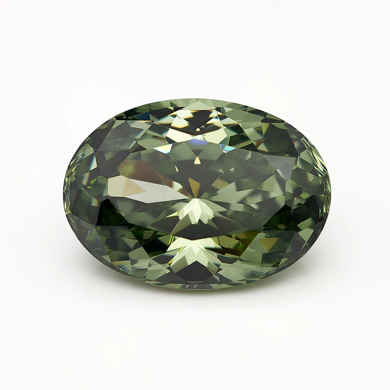 New Green Toumaline Oval 100 Faceted Cut Cubic Zirconia Lab Zircon CZ 4K Cutting 5A+ Quality for Jewelry Making