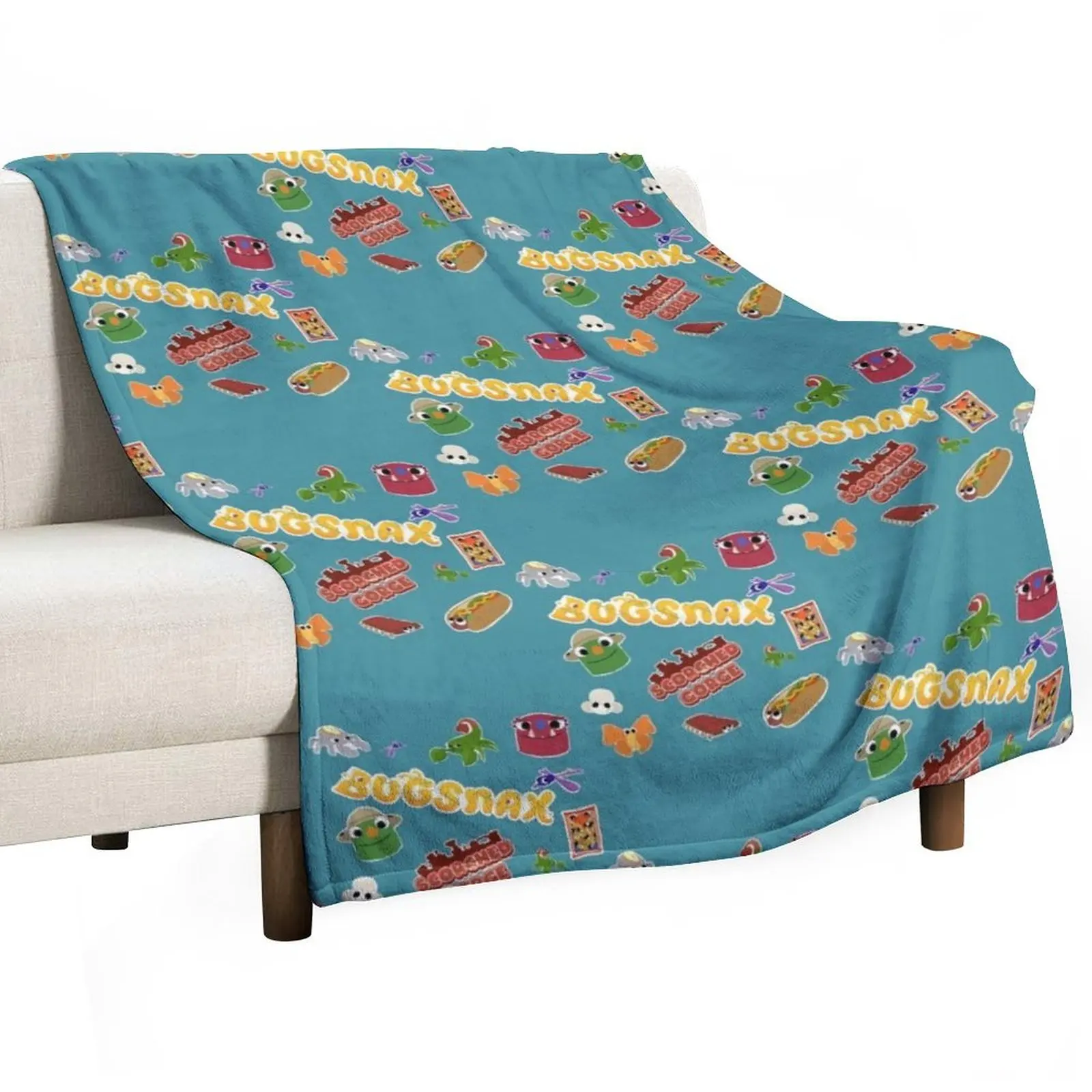 Bugsnax Bugsnax -Catching all The Bugsnax In Scorched Gorge Throw Blanket Thins Sofa Quilt Blankets Sofas Of Decoration Blankets