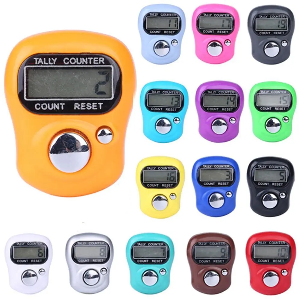 LED Digital Electronic Finger Counter Hand Held Coun Random Finger Ring Timer Tally Counter Hand Timers