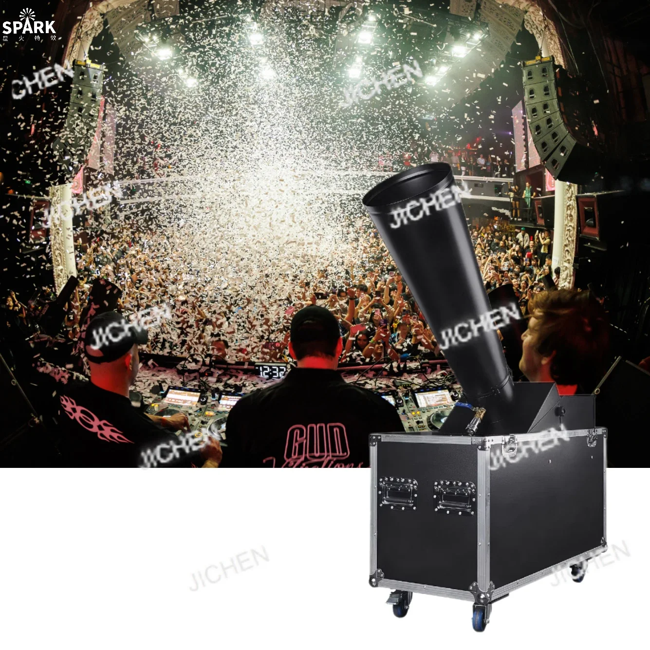 

HS SP Tube Confetti Cannon Machine Electrical Blower Confetti Launcher Large Confetti Machine Cannons for Stage Event Wedding