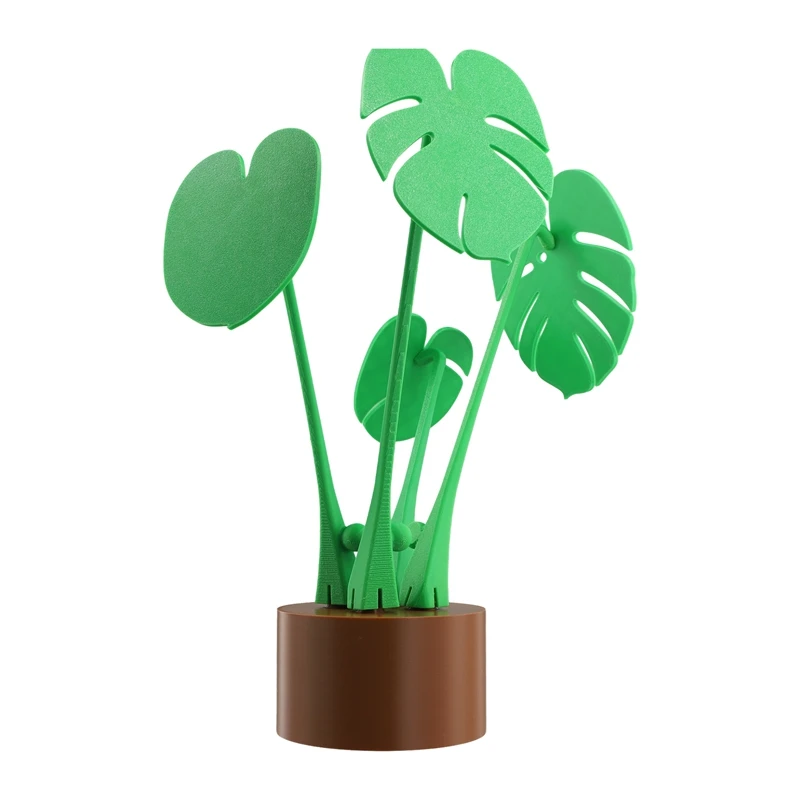 

Monstera Plant - Coaster Set - 3D Printed - Leaves Attached With Magnets Fake Monstera Plant