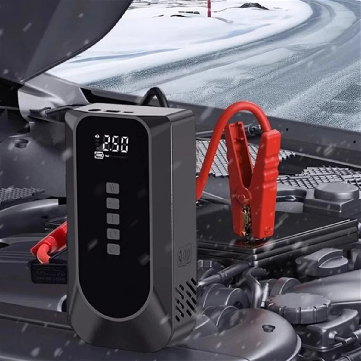 

4 in 1 Car Jump Starting Air Compressor 1500A Portable Power Bank 16000mAh Car Battery Charger Booster Starting Device