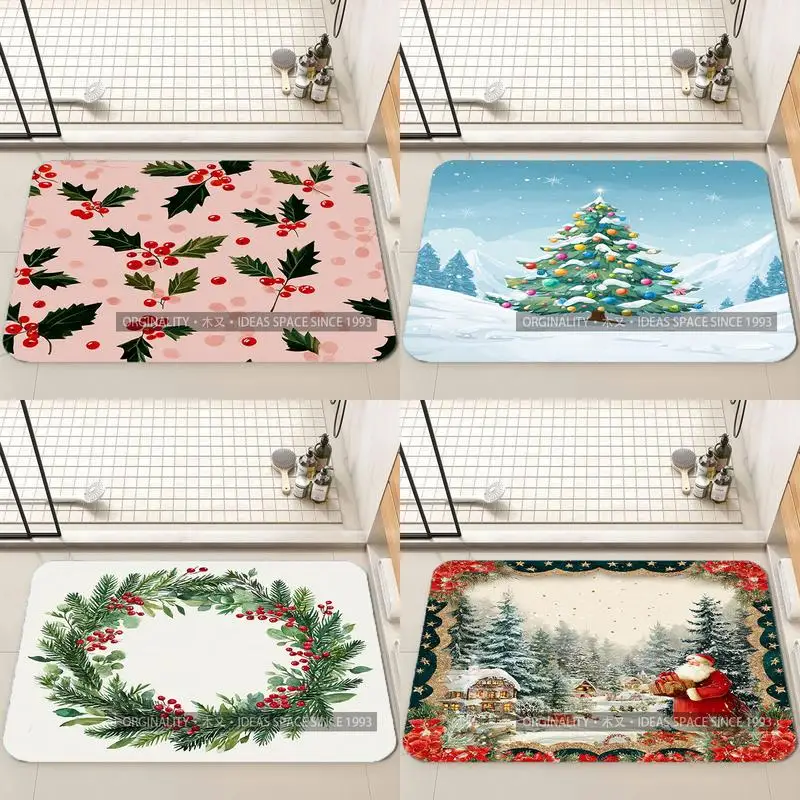 

Коврик с узором рождественской елки, украшение для гостиной, домашний диван, нескользящий ковер, кабинет, спальня, татами, детский мягкий напольный коврик