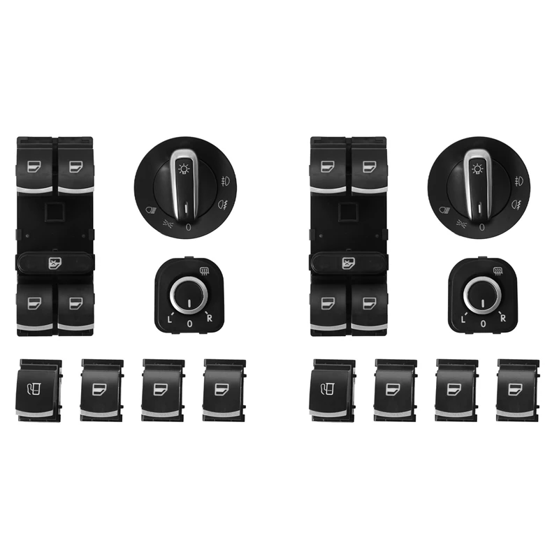 

14Pc Window Headlight Fuel Gas Switch Set For Golf Mk 5 6 Jetta For Passat Tiguan