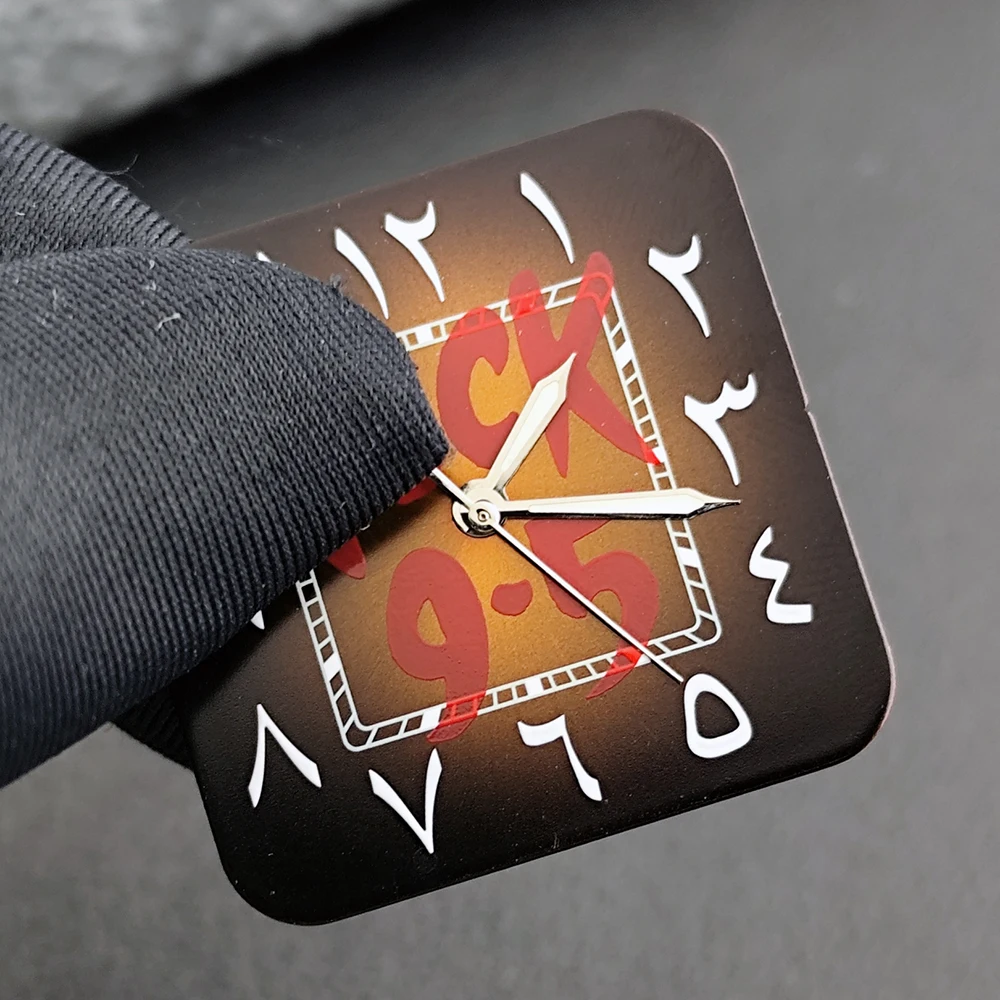 Tarcza Santos NH35, cyfry arabskie 9.5, tarcza 27mm z własnym logo, kwadratowa tarcza pasująca do mechanizmu NH35, akcesoria do zegarków.