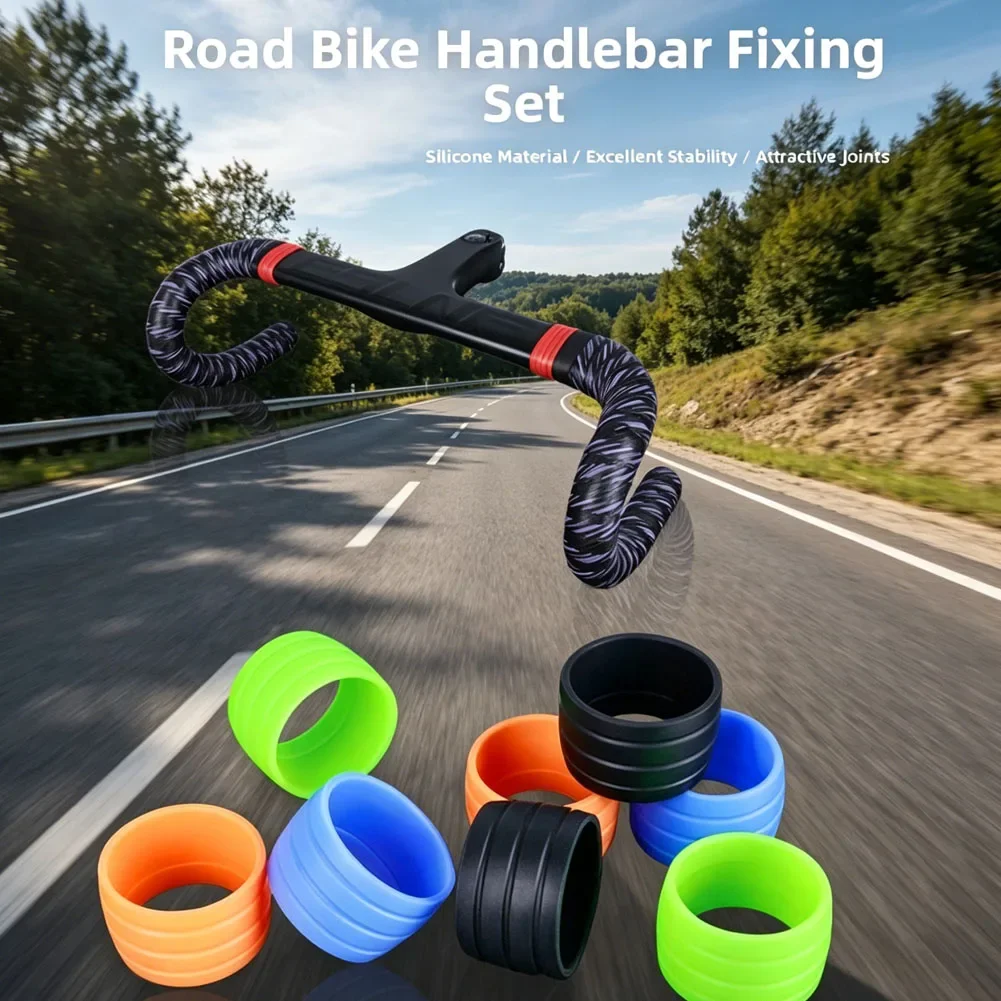 Road Bicycle Handlebar Strap Fixing Ring Multiple Color Silicone Anti Slip Bands Fixed Ring For Drop Bar Accessories