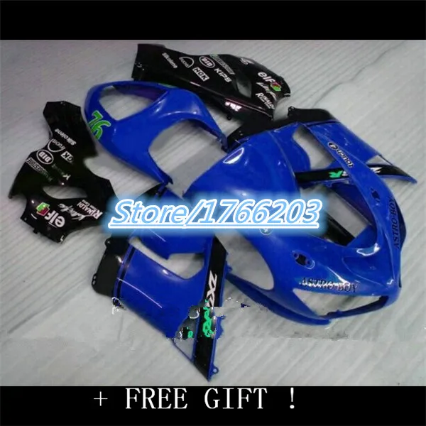 Wholesale - Aftermarket Fairing kit for KAWASAKI Ninja ZX6R 05 06 ZX 6R 2005 2006 ZX-6R 636 05-06 blue black ABS Racing Ning