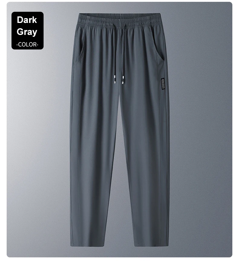 Laufhose, kühlende Sommerhose aus Eisseide, weiche, dehnbare Hose, lockere, lässige, schnell trocknende Workout-UV-Schutz, leichte Hose – Detail 7