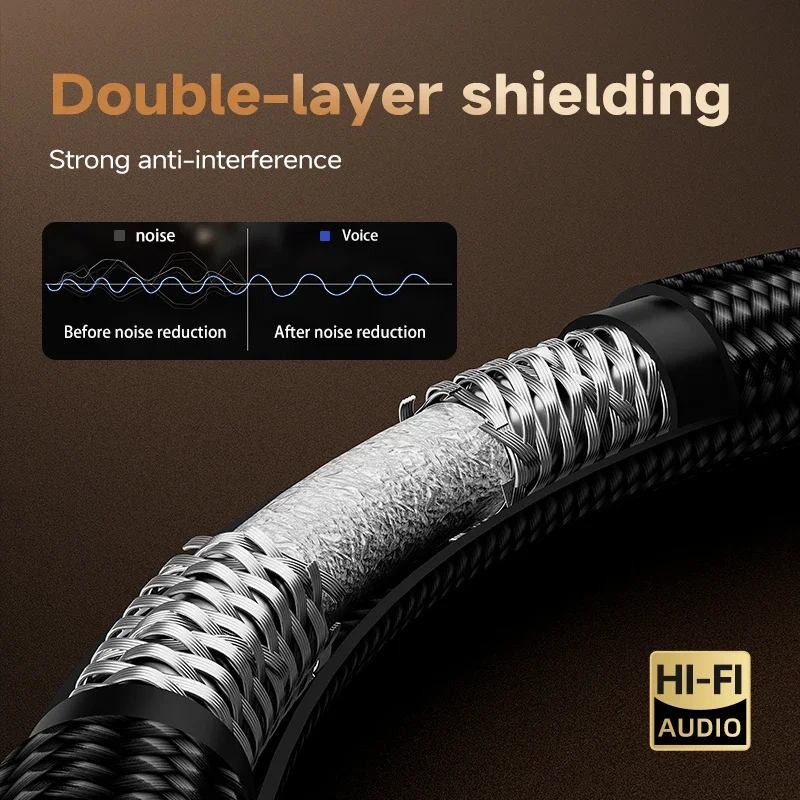 CYKO HIFI 1 زوج ستيريو 6N OFC عالية الأداء قسط 2RCA إلى 2RCA كابل الصوت لمكبر الصوت DVD