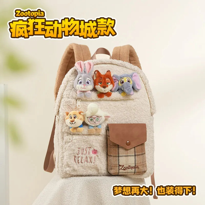 

Original Disney Holiday Gifts Genuine Potdemiel Plush Shoulder Book Computer Bag Children's School Trip Large Capacity Portable