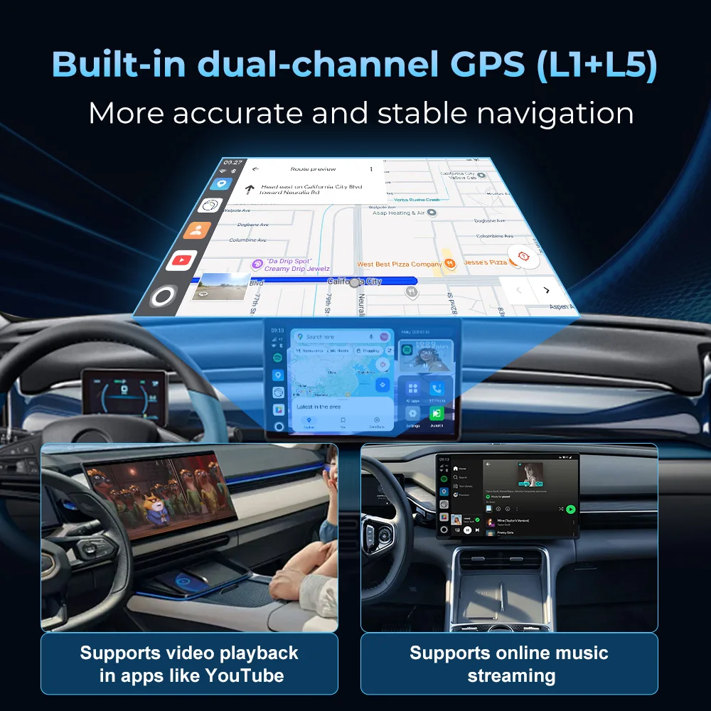 SM6350 CarlinKit Ultra TV Box Android 15 Carplay Android Auto Wireless Adapter unterstützt Youtube Netflix Streaming Video Online