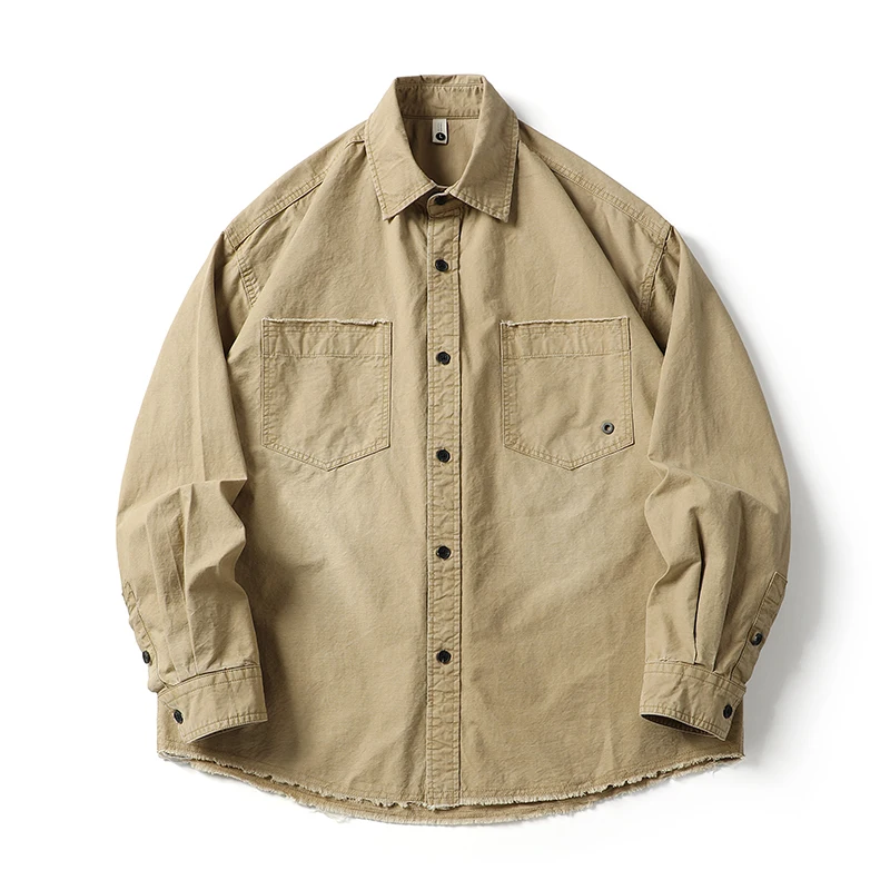 

Мужская повседневная рубашка Bla Armada свободного кроя, осенняя, с несколькими пуговицами, дышащая, из хлопка, рабочая одежда