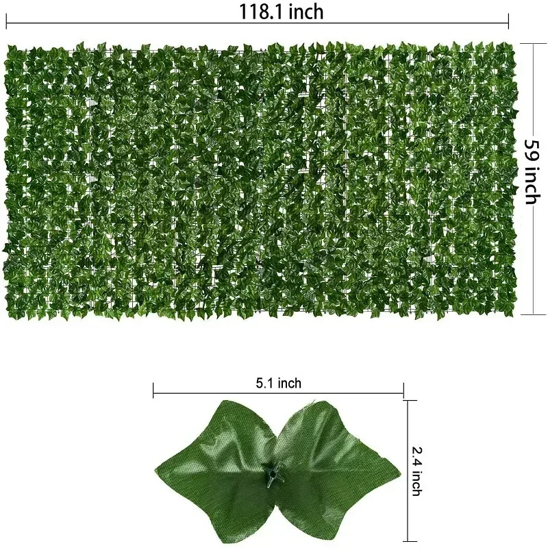 Artificial Ivy Hedge Green Leaf Fence Panels, Fake Plants, Faux Privacy Screen for Home, Outdoor Garden, Balcony Wall Hanging De