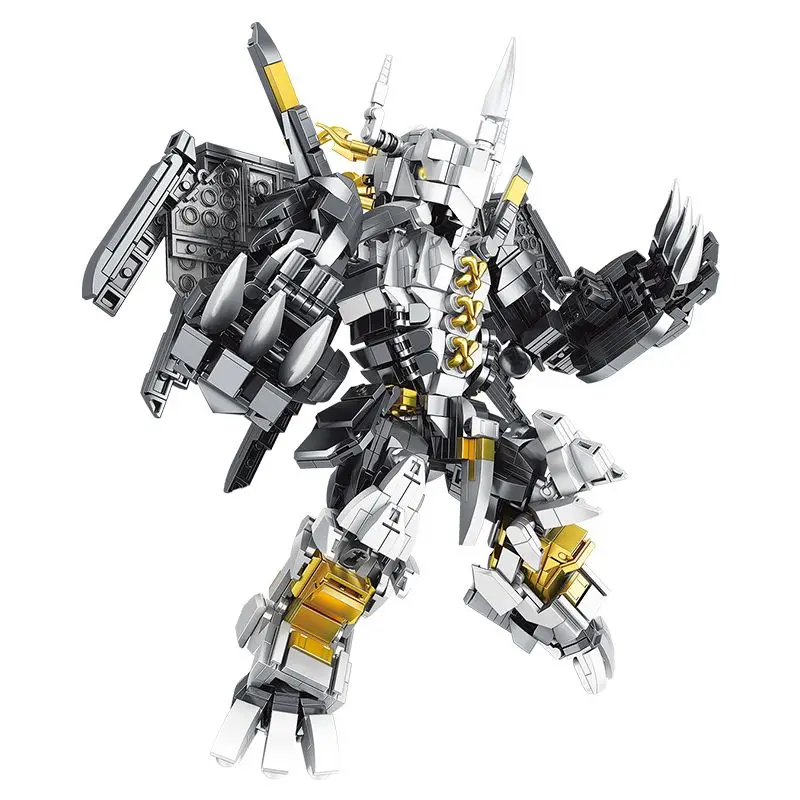 1300PCS Technical Cartoon Digimon Monsters Tyrannosaur Building Blocks War Mecha Robots Model Bricks Toys For Kids Adult Gift
