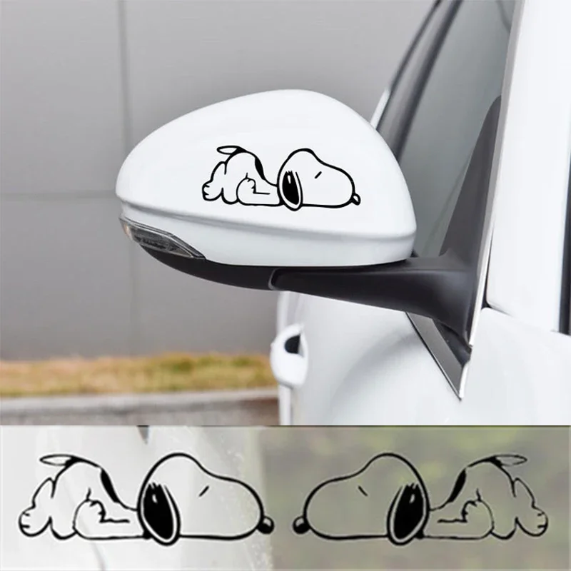 Snoopy Car Accessories Universal Auto Sticker Non Fading Fashion Strip Side Rear View Mirror Cute Decor Decal Waterproof Sticker