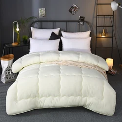 Grey thick quilted winter hotel style quilt Comforter Queen King soft winter quilt very warm220x240Quilts blanket