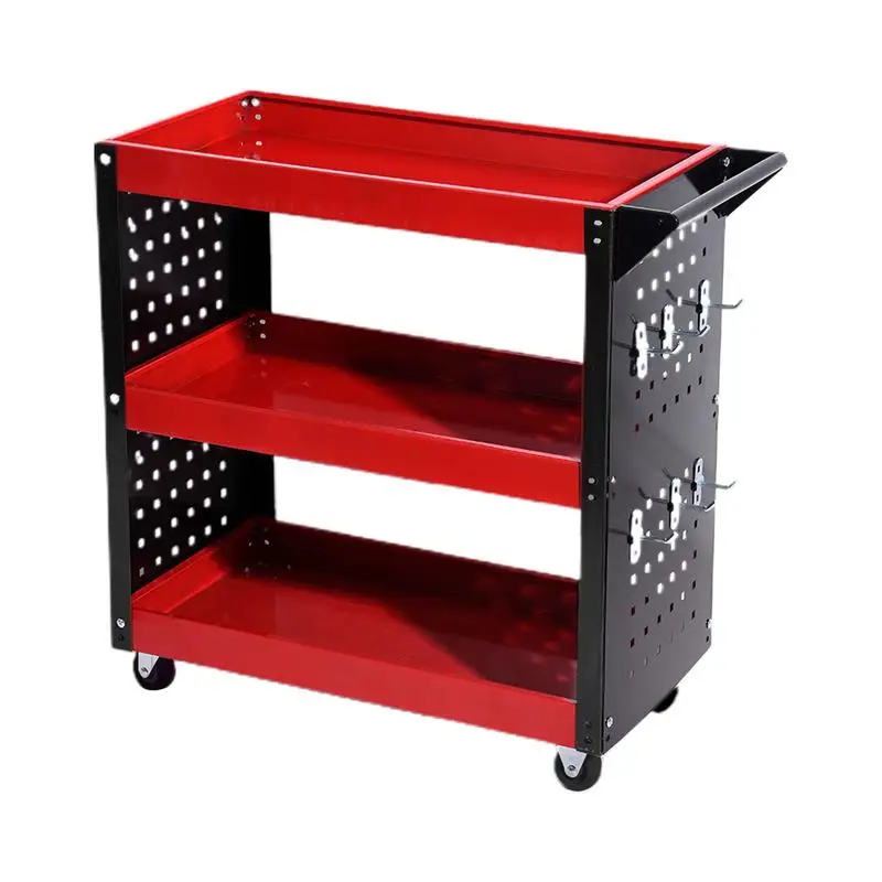 

Mechanical Workshop Tools Cart With Wheels Tool Carts 3-layer Mobile Tool Cart Multifunctional Heavy-duty Garage Tool Organizer